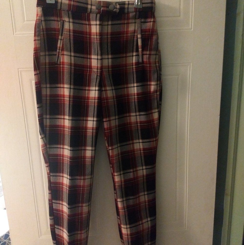 H&M Cropped Plaid Pants